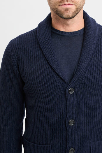 Cardigan sciallato Daniele Fiesoli in lana merino con tasche - 7