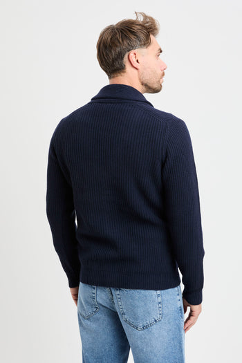 Cardigan sciallato Daniele Fiesoli in lana merino con tasche - 8