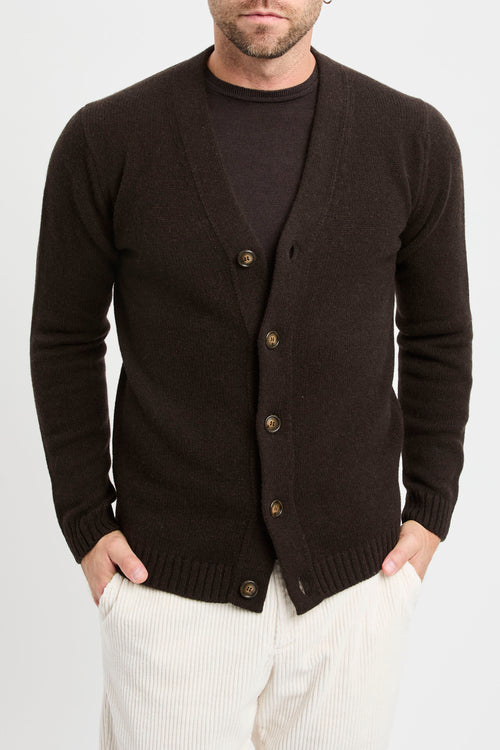 Cardigan con bottoni Daniele Fiesoli in lana merino extrafine  MORO