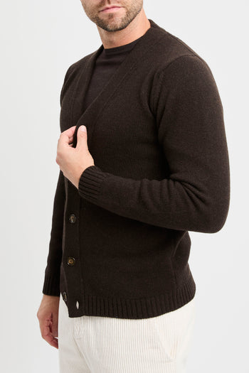 Cardigan con bottoni Daniele Fiesoli in lana merino extrafine  MORO - 3