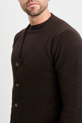 Cardigan con bottoni Daniele Fiesoli in lana merino extrafine  MORO - 4