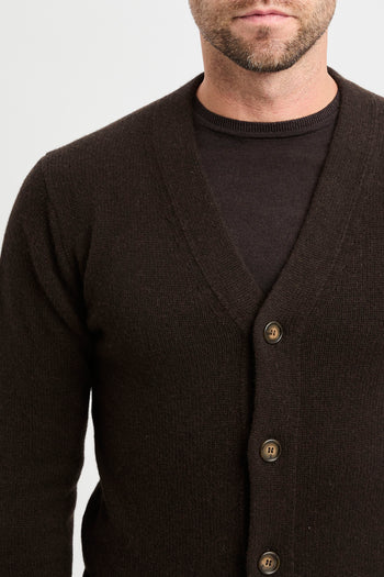 Cardigan con bottoni Daniele Fiesoli in lana merino extrafine  MORO - 5