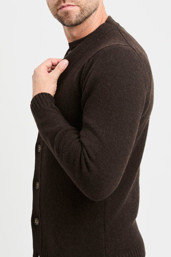 Cardigan con bottoni Daniele Fiesoli in lana merino extrafine  MORO - 7