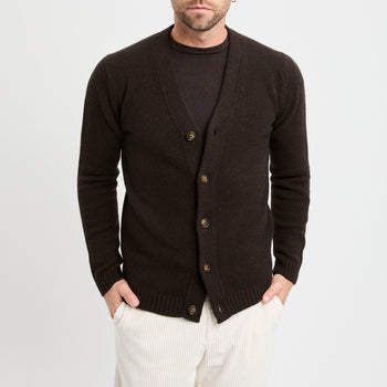 Cardigan con bottoni Daniele Fiesoli in lana merino extrafine  MORO - 8