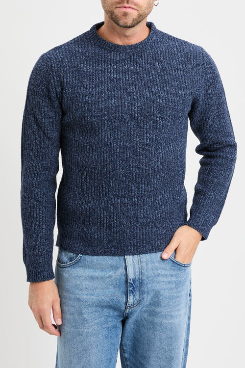 Maglia girocollo Daniele Fiesoli in lambswool bicolore