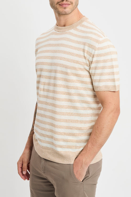 T-shirt a girocollo Daniele Fiesoli in misto lino