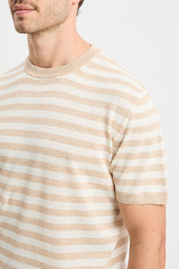 T-shirt a girocollo Daniele Fiesoli in misto lino - 5