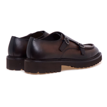 Scarpa doppia fibbia norvegese Doucal's in pelle anticata con suola in gomma - 3