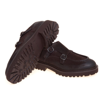 Scarpa stile norvegese con doppia fibbia Doucal's in camoscio oliato - 4