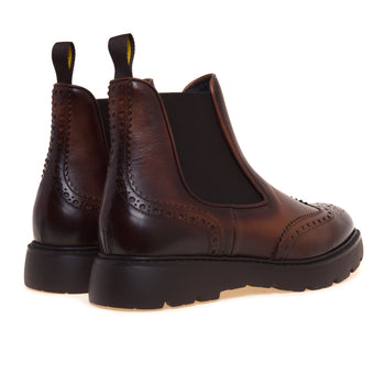 Chelsea boot stile inglese Doucal's in pelle anticata con suola in gomma - 3