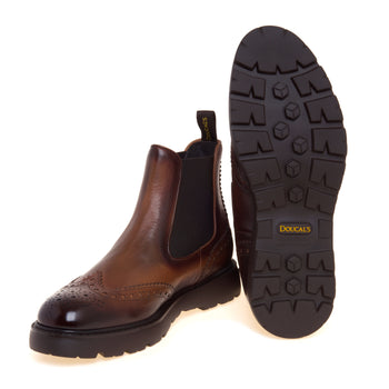 Chelsea boot stile inglese Doucal's in pelle anticata con suola in gomma - 4