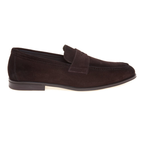 Mocassino penny Doucal's in camoscio con suola in gomma