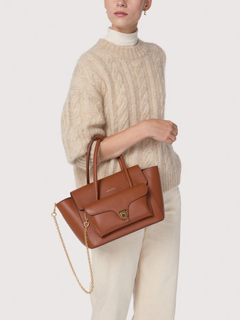 Borsa a mano Coccinelle Double Beat Medium in pelle martellata con tracolla - 6