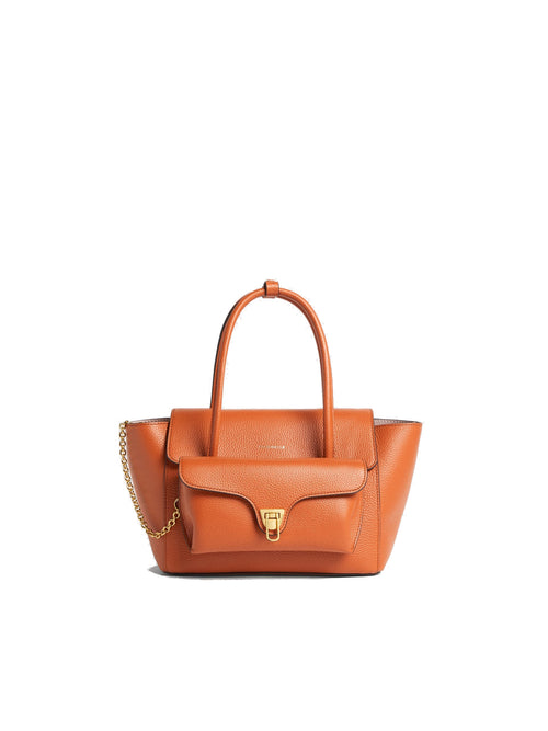 Borsa a mano Coccinelle Double Beat Medium in pelle martellata con tracolla