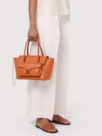 Borsa a mano Coccinelle Double Beat Medium in pelle martellata con tracolla - 6