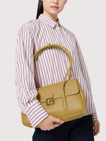 Borsa a spalla Coccinelle C-Me Lock Large in pelle martellata - 5