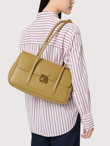 Borsa a spalla Coccinelle C-Me Lock Large in pelle martellata - 6