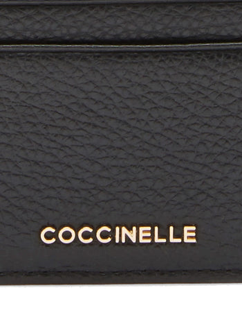 Porta carte di credito Coccinelle in pelle martellata con logo in metallo - 3