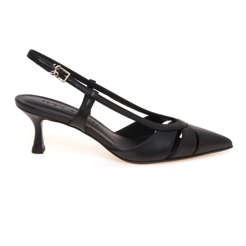 Sling-back Sergio Levantesi in pelle con tacco 50 mm