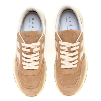 Sneaker Hogan Hyperlight in camoscio e pelle  SABBIA - 5