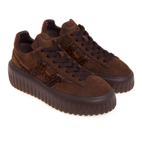 Sneaker Hogan H-Stripes in nabuck con "H" in cavallino maculato - 2