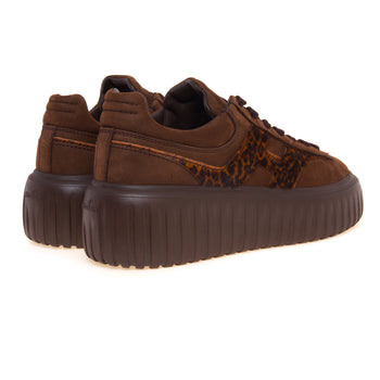 Sneaker Hogan H-Stripes in nabuck con "H" in cavallino maculato - 3