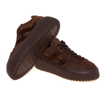 Sneaker Hogan H-Stripes in nabuck con "H" in cavallino maculato - 4