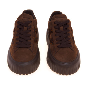 Sneaker Hogan H-Stripes in nabuck con "H" in cavallino maculato - 5