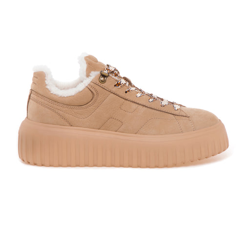 Sneaker Hogan H-stripes in nabuck con fodera in vero montone