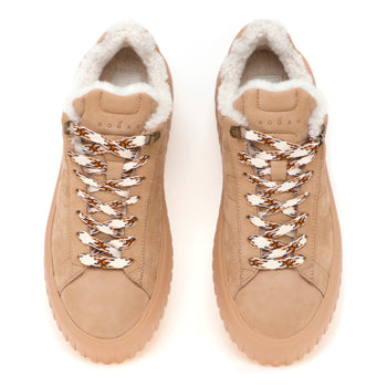Sneaker Hogan H-stripes in nabuck con fodera in vero montone - 5