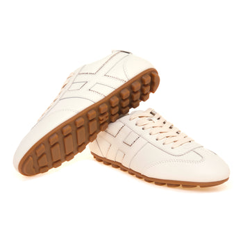 Sneaker Hogan H693 H-football in pelle con profili in strass - 4