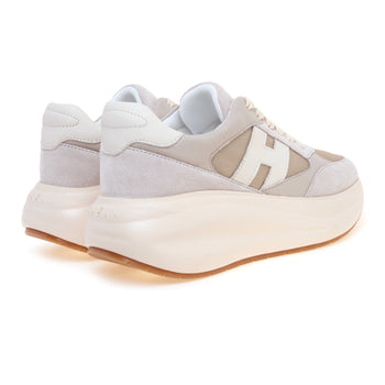 Sneaker Hogan Maxi I Active H696 in camoscio, tessuto e pelle - 3