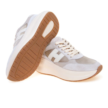 Sneaker Hogan Maxi I Active H696 in camoscio, tessuto e pelle - 4