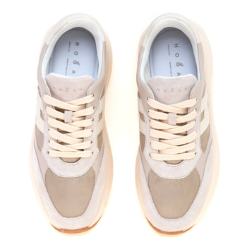 Sneaker Hogan Maxi I Active H696 in camoscio, tessuto e pelle - 5