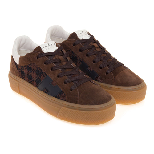 Sneaker Hogan Crosswind H705 in camoscio e tesssuto pied de poule - 2
