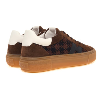 Sneaker Hogan Crosswind H705 in camoscio e tesssuto pied de poule - 3