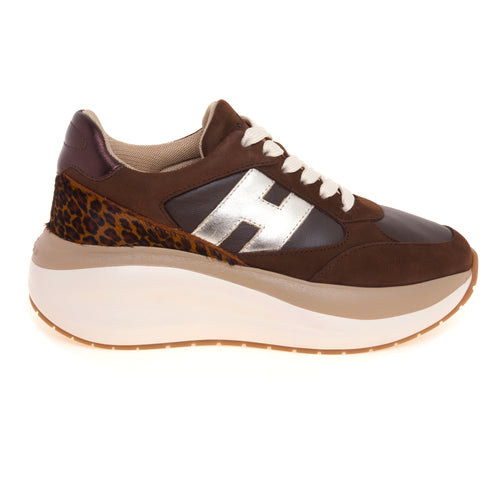 Sneaker Hogan Maxi I Active in pelle e nabuck con inserto in cavallino maculato - 1