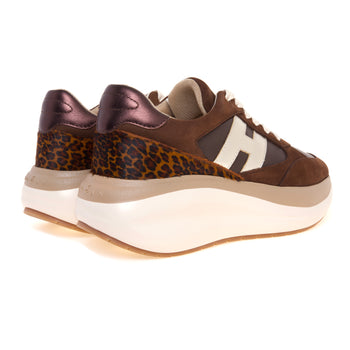 Sneaker Hogan Maxi I Active in pelle e nabuck con inserto in cavallino maculato - 3
