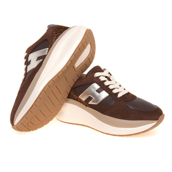 Sneaker Hogan Maxi I Active in pelle e nabuck con inserto in cavallino maculato - 4