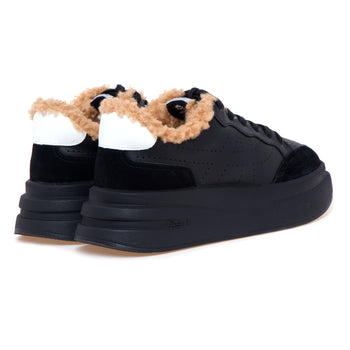 Sneaker ASH in pelle e camoscio con maxi platform NERO - 3