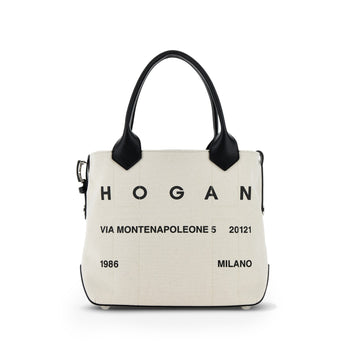 Borsa shopping Hogan Script media in canvas - 7