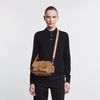 Borsa Hogan Flap piccola in camoscio stampa cocco - 7