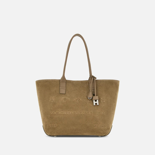 Borsa Hogan Shopping Address Piccola in camoscio - 1