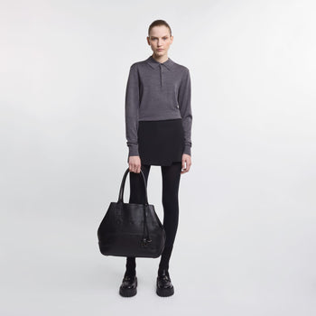 Borsa shopping Hogan Script Media in pelle con indirizzo rilievo - 8