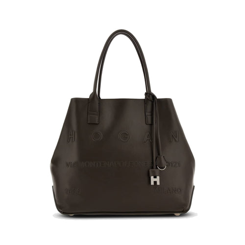 Borsa shopping Hogan Script Media in pelle con indirizzo rilievo
