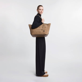 Borsa shopping Hogan Script Media in camoscio con indirizzo rilievo - 9