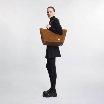 Borsa shopping Hogan Script Media in camoscio con indirizzo rilievo - 8
