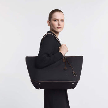 Borsa shopping Hogan Script Media in tessuto e pelle con indirizzo rilievo - 8