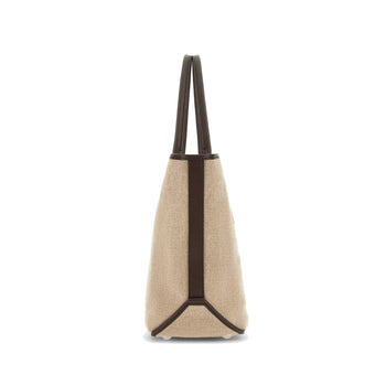 Borsa shopping media Hogan in tessuto con lettering in rilievo tono su tono e profilli in pelle - 4