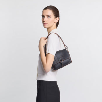 Borsa a spalla/tracolla Hogan in pelle martellata con patta - 9